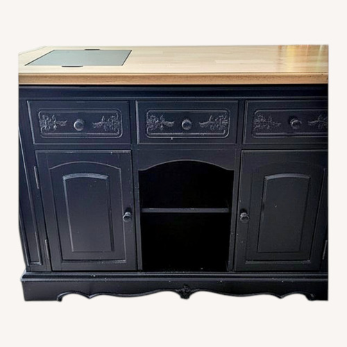 Used J.C. Penny Black Wood Kitchen Island for sale on AptDeco