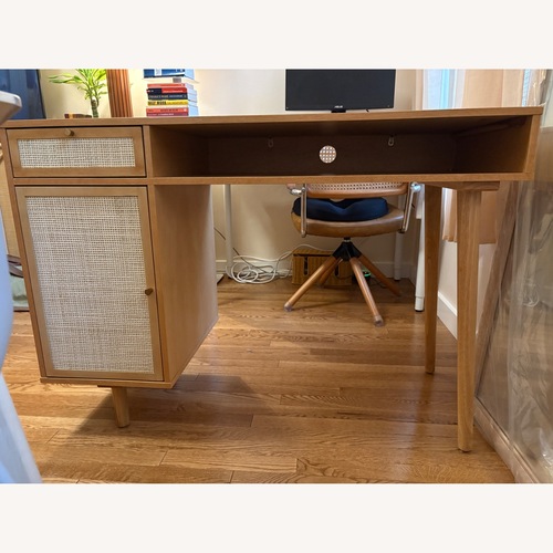 Used Nathan James Light Brown Wood Desk for sale on AptDeco
