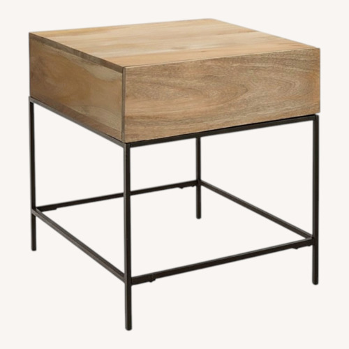 Used West Elm Industrial Solid Wood Storage Side Table (20") for sale on AptDeco