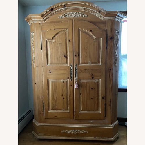 Used French Country Pine Armoire for sale on AptDeco