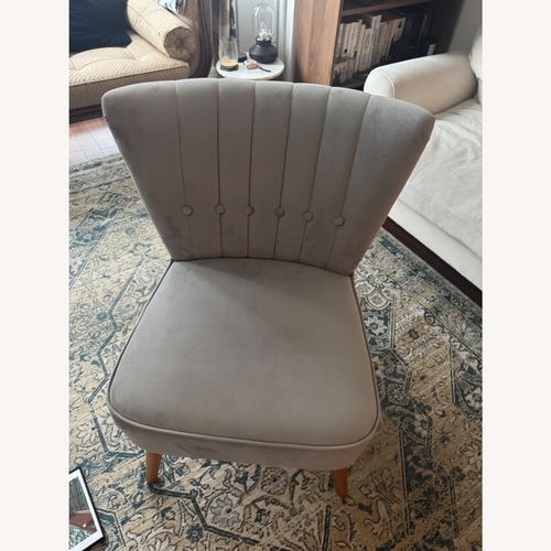 Used Dove Grey Velvet Accent Chair  for sale on AptDeco