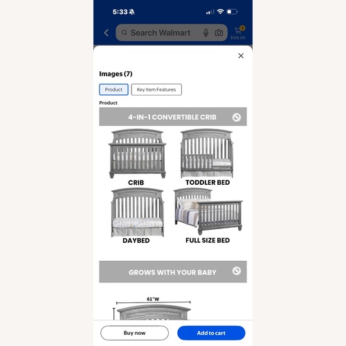 Used Oxford Garden Dark Gray Crib for sale on AptDeco