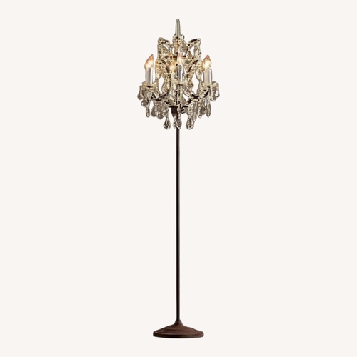 Used Restoration Hardware 19th C. Rococo Iron & Crystal Floor Lamp for sale on AptDeco