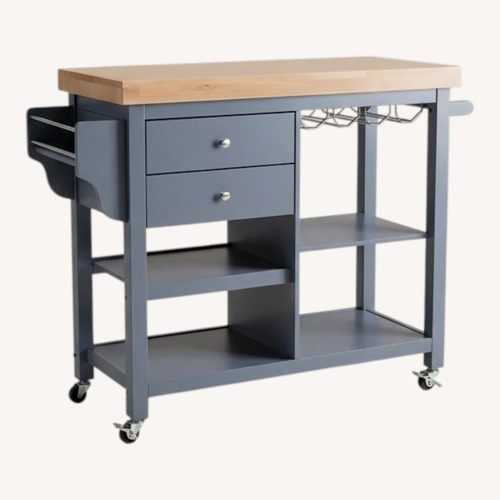 Used Wayfair Charlton Home Blue Charlton Home Kitchen Island for sale on AptDeco