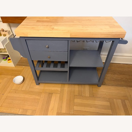 Used Wayfair Charlton Home Blue Charlton Home Kitchen Island for sale on AptDeco