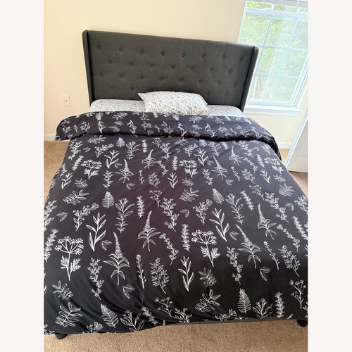 Used Amazon Dark Gray Wood Queen Bed for sale on AptDeco