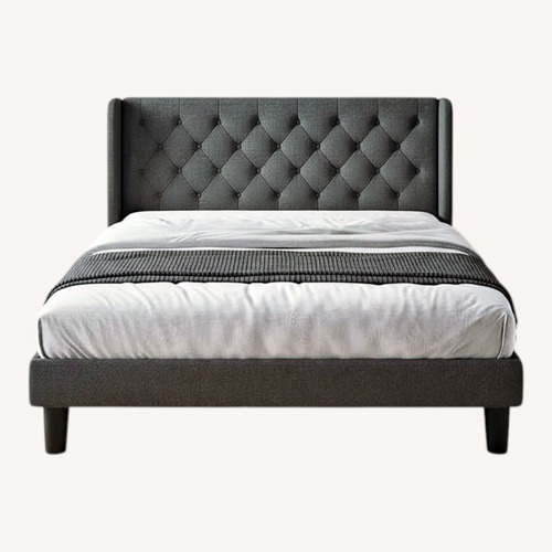 Used Amazon Dark Gray Wood Queen Bed for sale on AptDeco
