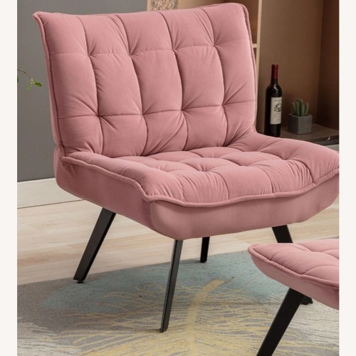 Used Amazon Velvet Lounge Chair & Ottoman for sale on AptDeco