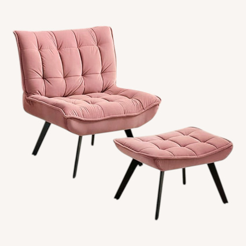 Used Amazon Velvet Lounge Chair & Ottoman for sale on AptDeco
