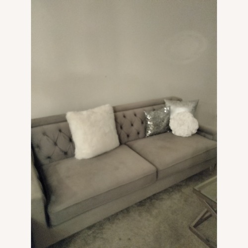 Used Value City Velvet 3 Seat Sofa  for sale on AptDeco