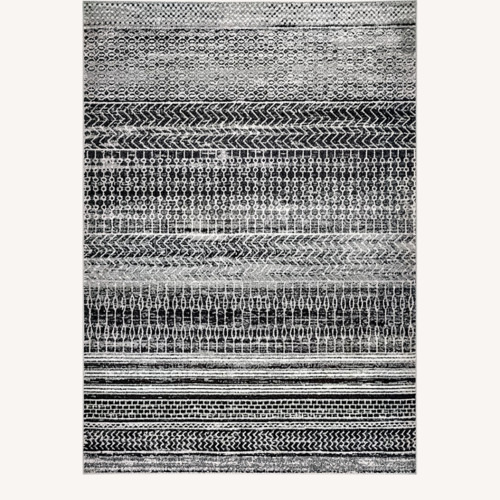 Used Brand new 9 x 12 Bodrum Rug in Dark Gray with White Design for sale on AptDeco