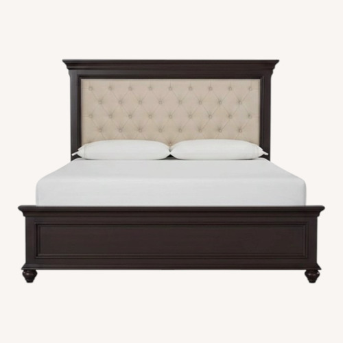 Used Ashley Furniture Dark Brown Wood Queen Bed for sale on AptDeco