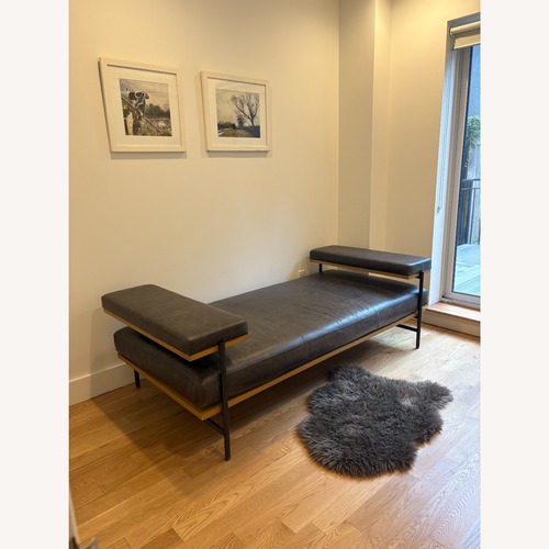 Used Espreso Brown Leather Chaise Lounge for sale on AptDeco