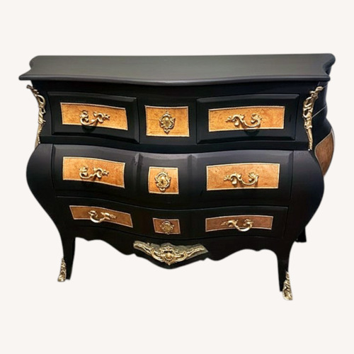 Used Burl Wood Vintage Bombe Dresser for sale on AptDeco