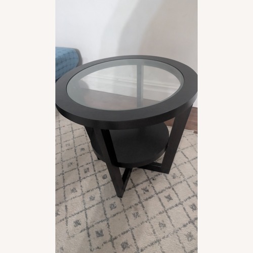Used Coffee Table with Glass and Additional Level for sale on AptDeco