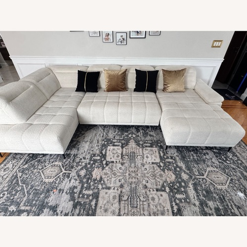 Used Teddy Boucle Ivory Sectional Sofa  for sale on AptDeco