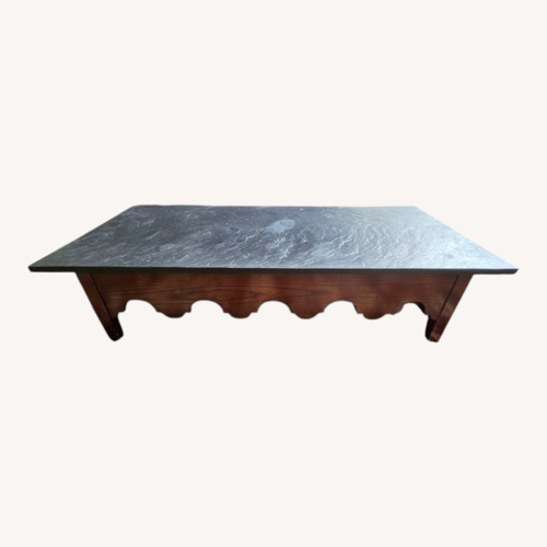 Used Stone Top Coffee Table and Side Table Set for sale on AptDeco