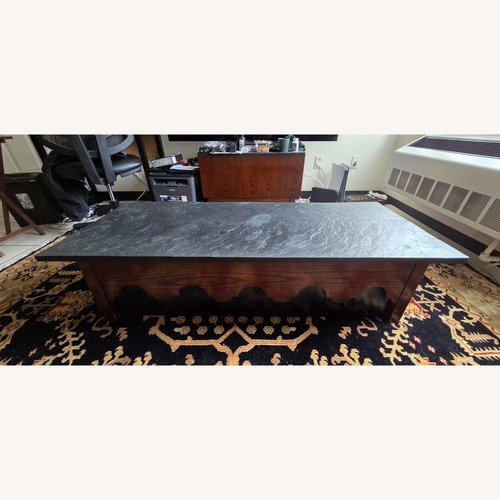 Used Stone Top Coffee Table and Side Table Set for sale on AptDeco