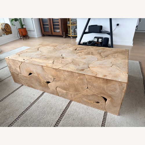 Used Arhaus Kalmar Coffee Table - Bleached Teak for sale on AptDeco