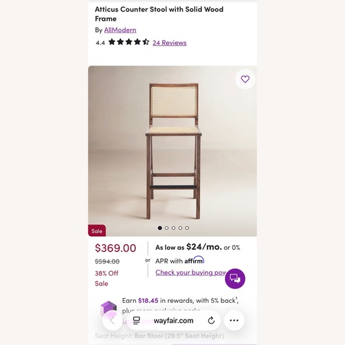 Used Walnut Wood Barstools for sale on AptDeco