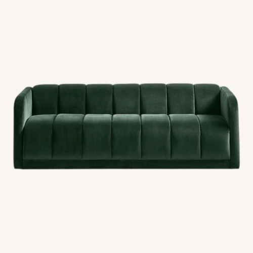 Used West Elm Bardot Green Velvet 3+ Seater Sofa for sale on AptDeco