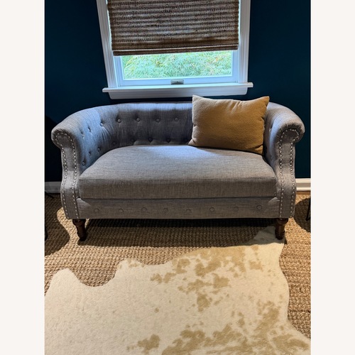 Used Linen Grey Carlton Home Chesterfield Sette for sale on AptDeco