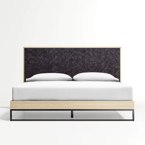 Used Crate & Barrel Renard Black Wood King Bed for sale on AptDeco