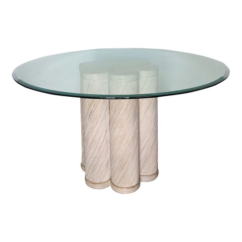 Used Rare Split Reed Styled After Gabriela Crespi Dining Table for sale on AptDeco