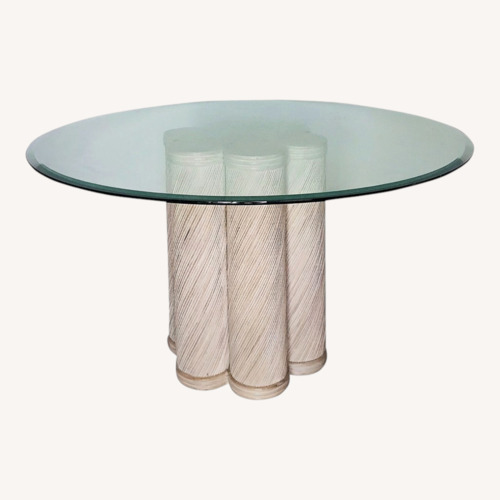 Used Rare Split Reed Styled After Gabriela Crespi Dining Table for sale on AptDeco