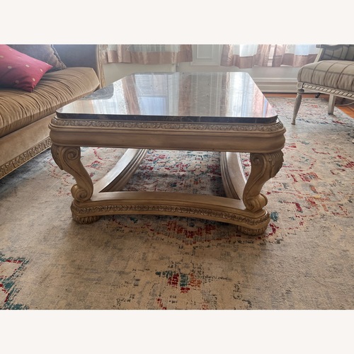 Used Schnadig Ornate Brown Marble Coffee Table  for sale on AptDeco