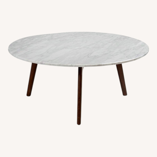 Used Article Mara 31.5 in. Marble Coffee Table Walnut for sale on AptDeco