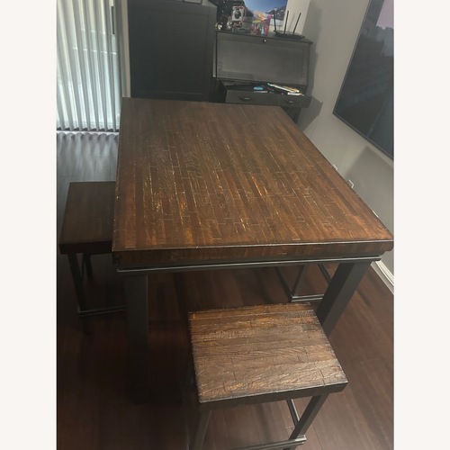 Used Butcher Block High Table Dining Set for sale on AptDeco