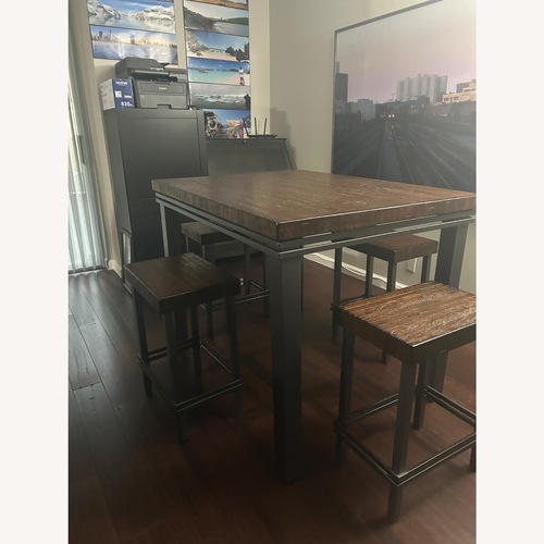 Used Butcher Block High Table Dining Set for sale on AptDeco