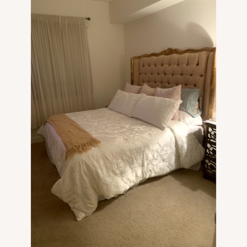 Used Blush/Pink Velvet Headboard for sale on AptDeco