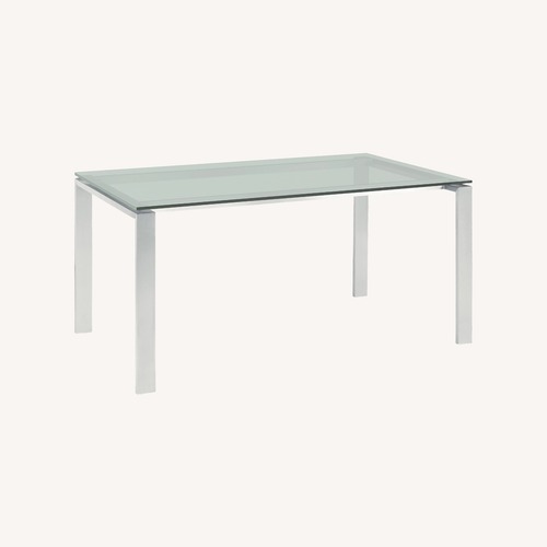 Used Room & Board White Glass Dining Table for sale on AptDeco