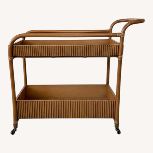 Used Light Brown Wood Bar Cart for sale on AptDeco