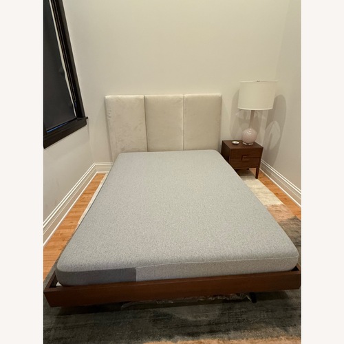 Used Article Queen Walnut Bed Frame and Headboard for sale on AptDeco