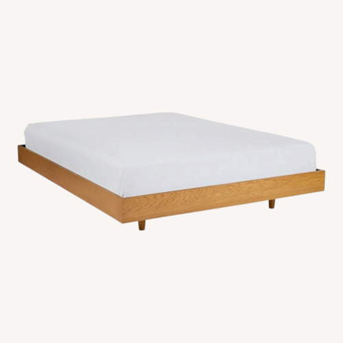 Used Article Queen Walnut Bed Frame and Headboard for sale on AptDeco