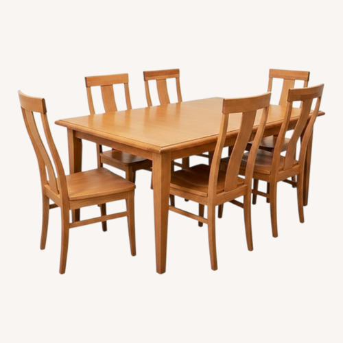 Used Bermex Light Brown Wood Dining Set for sale on AptDeco