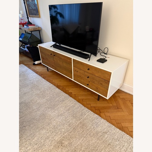 Used West Elm Reclaimed Wood + Lacquer Media Console - Long for sale on AptDeco