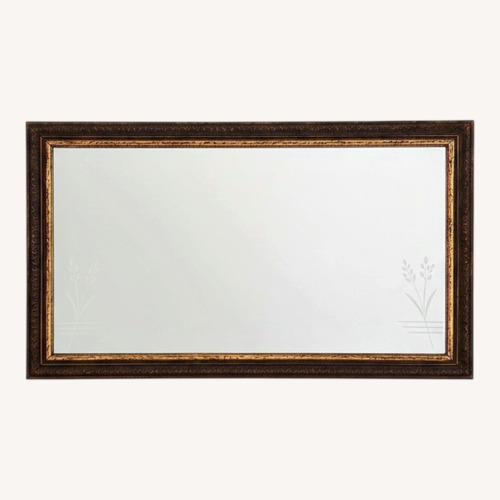 Used Vintage Gold Framed Wall Mirror with Etched Glass for sale on AptDeco
