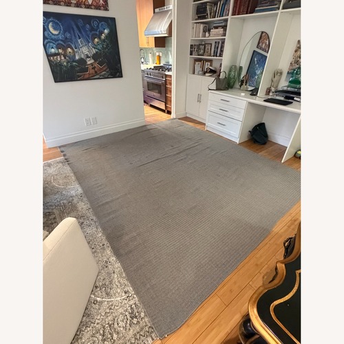 Used Light Gray Wool Area Rug 8' x 10' for sale on AptDeco