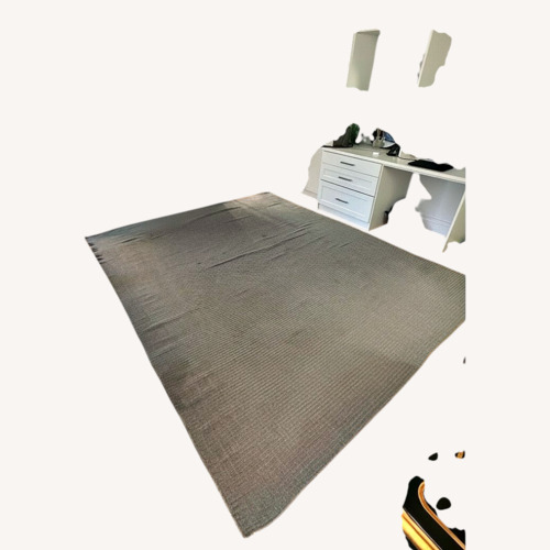 Used Light Gray Wool Area Rug 8' x 10' for sale on AptDeco