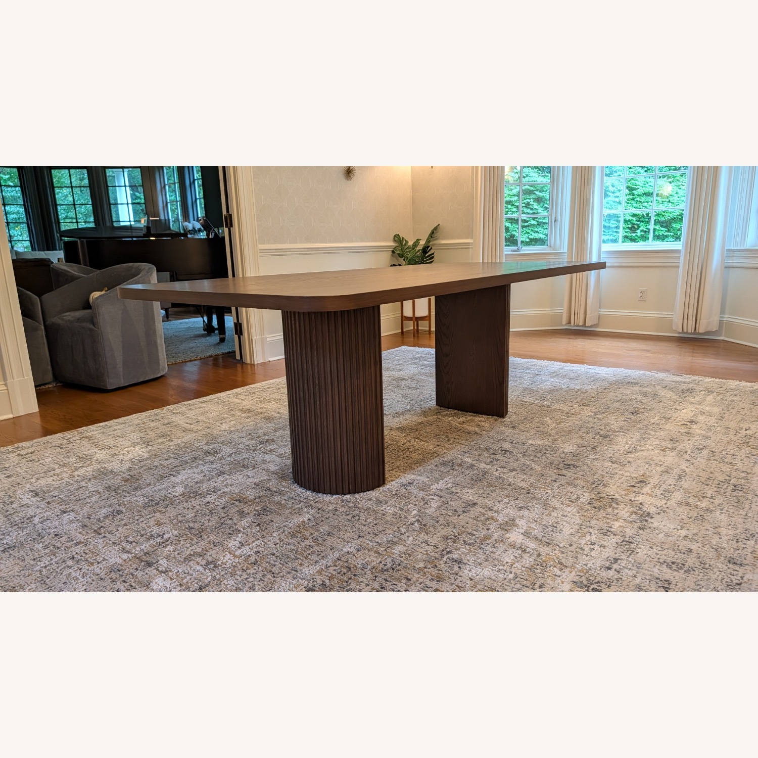 Restoration Hardware Dark Brown Wood Dining Table - image-2