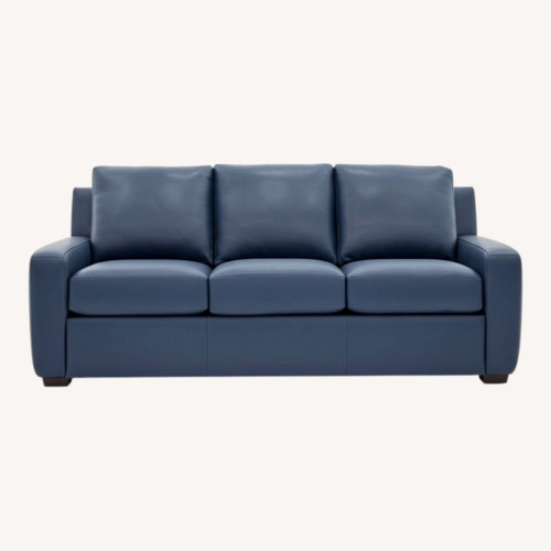 Used American Leather Blue Leather 3+ Seater Sofa for sale on AptDeco