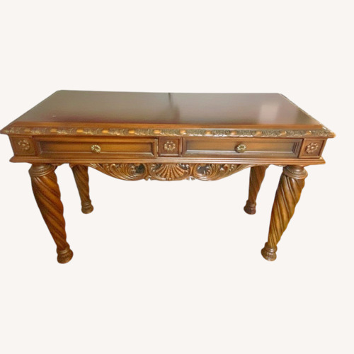 Used Vintage/Antique Dark Brown Wood Side Table for sale on AptDeco