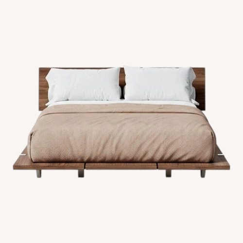 Used Floyd Full/Queen Walnut Bed with Headboard for sale on AptDeco