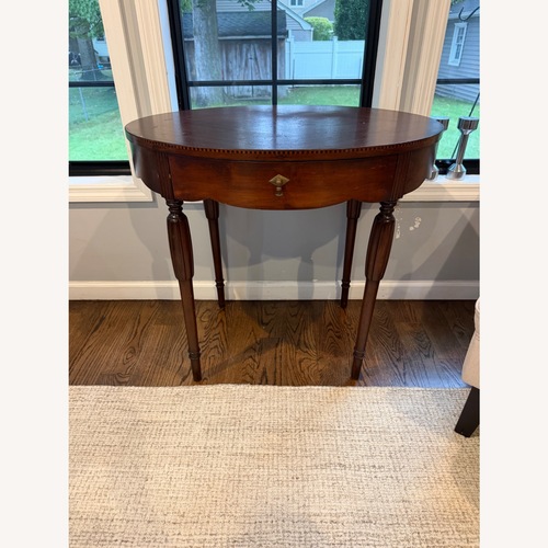 Used Vintage/Antique Dark Brown Wood Side Table for sale on AptDeco