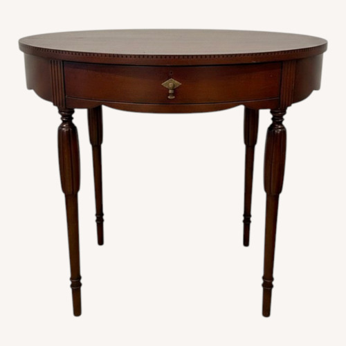 Used Vintage/Antique Dark Brown Wood Side Table for sale on AptDeco