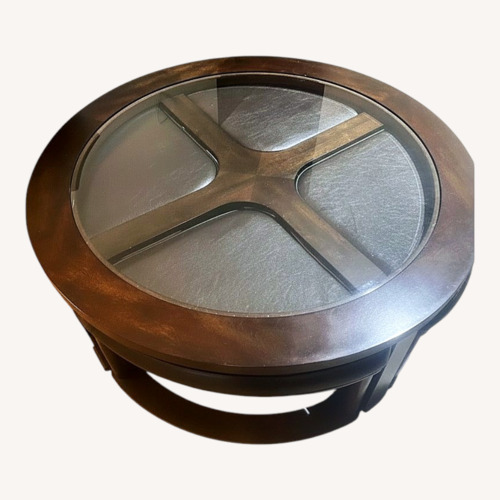 Used Dark Brown Wood Coffee Table for sale on AptDeco